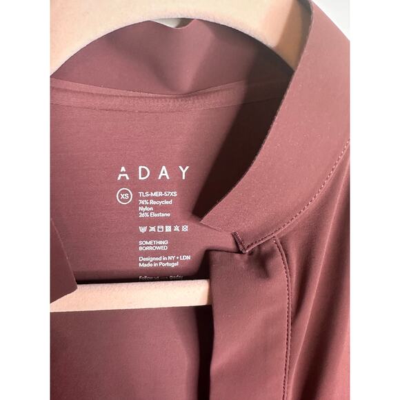 Aday Something Borrowed shirt in Merlot. - Picture 3 of 6